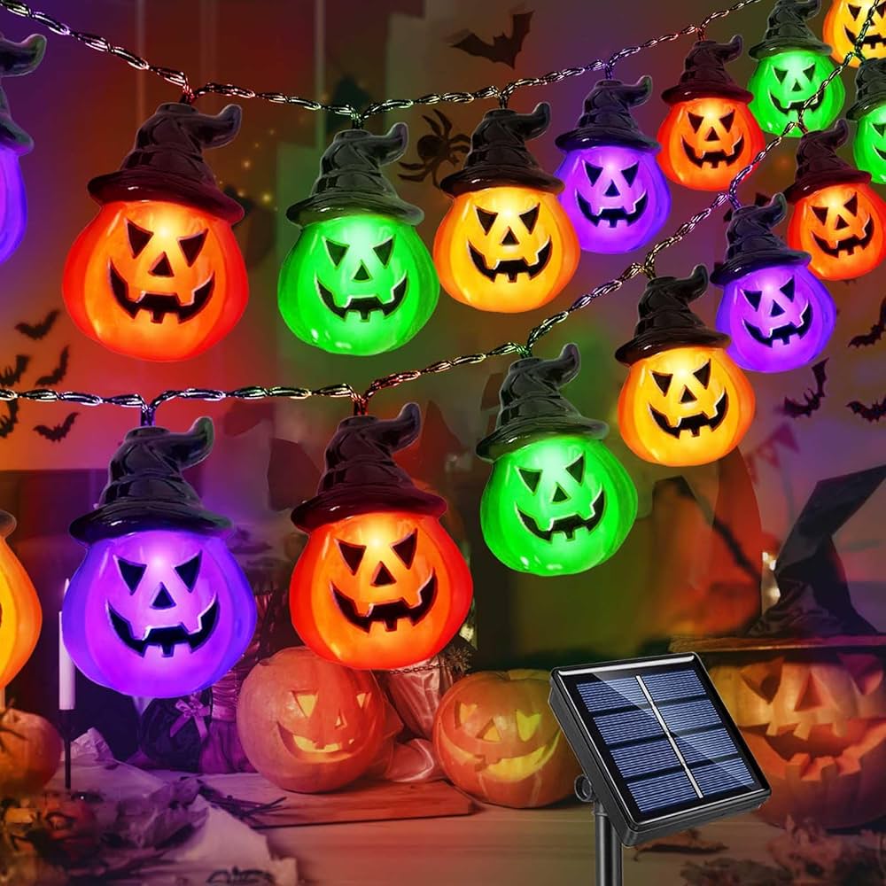 Windpnn Upgraded Solar Halloween Lights Outdoor, Solar